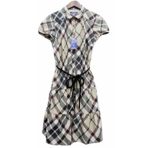 【BURBERRY Blue Label】バーバリーチェック柄パフスリーブワンピ BURBERRY Blue Label】バーバリーチェック柄パフスリーブワンピ