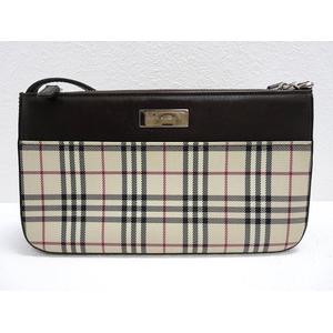 バーバリー BURBERRY ノバチェック×レザー ミニポーチバッグ ベージュ 
