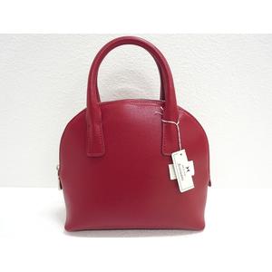 未使用品 ハナエモリ HANAE MORI 牛革レザー ミニハンドバッグ 赤