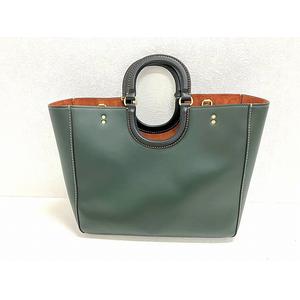 【中古】コーチ COACH グローブタンレザー 2way トートバッグ ダークグリーン 良品 CH592 大容量 本革 カーフ 深緑 コーチ COACH グローブタンレザー 2way トートバッグ ダークグリーン