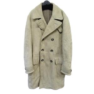 美品 トムフォード Tom Ford ラム ムートンコート スエード ライトグレー ロング サイズ56 メンズ 095 ベクトルパーク