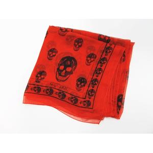 ALEXANDER MCQUEEN 赤 スカル柄 ストール ALEXANDER MCQUEEN スカル柄ストール New Alexander McQueen
