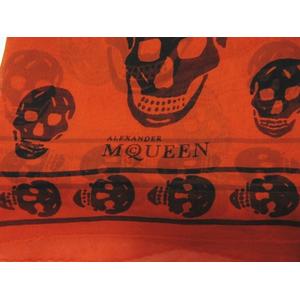 ALEXANDER MCQUEEN 赤 スカル柄 ストール ALEXANDER MCQUEEN スカル柄ストール New Alexander McQueen