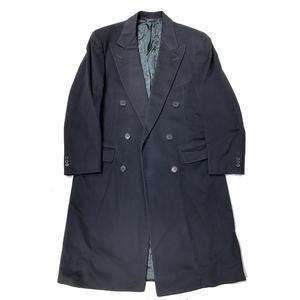 ロロピアーナ Loro Piana CONFAR社 ウール カシミヤ混 ダブルブレスト ピークドラペル チェスターコート アウターロング ネイビー サイズ50 メンズ 紳士 ▲A7