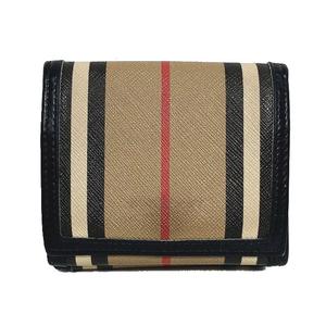 バーバリー BURBERRY 二つ折り 財布 ストライプ コンパクトウォレット アイコンストライプ ストラップ ミニウォレット ベージュ系 8029619 レディース ▲A10