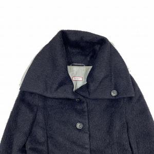 み*こ様 45R ビックカラーアルパカウール縮絨ロングコート　濃紺　サイズ2 マックス&コー MAX&CO. シャギー アルパカ ウールブレンド