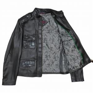 zele-paris レザージャケット 美品 ZELE PARIS ゼルパリ 最高峰 クロコダイル 鹿革 ディアスキン レザー シングル ライダース ジャケット ブルゾン アウター 黒 ブラック メンズ C4 095-202405050135 ベクトルパーク
