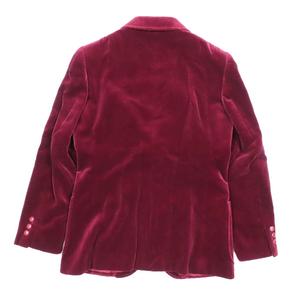 バーガンディ ベルベット テーラードジャケット M