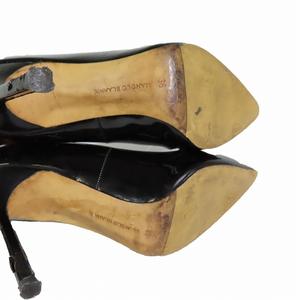 【MANOLO BLAHNIK】ポインテッドトゥ　エナメルピンヒールパンプス MANOLO BLAHNIK】ポインテッドトゥエナメルピンヒールパンプス