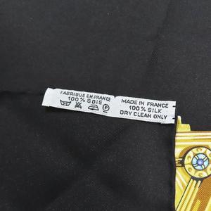 極美品 エルメス HERMES カレ90 PARURES DES SABLES 砂漠のアクセサリー スカーフ ストール 宝石 ジュエリー柄 シルク100％ ノアール ブラック 黒 BLACK メンズ レディース EKK2 