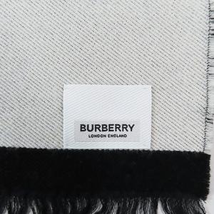 バーバリー BURBERRY 大判 リバーシブル マフラー ロゴ フリンジ ショール ブラック メンズ 