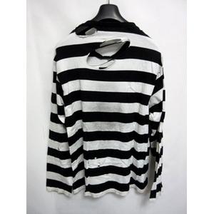 ナンバーナイン NUMBER (N)INE Tシャツ ロング ボーダー ダメージ 加工 