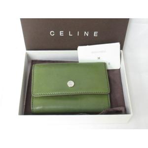 セリーヌ CELINE 三つ折り 財布 コンパクトウォレット レザー グリーン