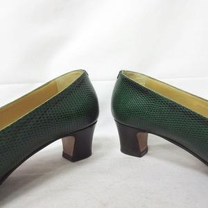 エルメス HERMES 美品 パンプス レザー シューズ 型押し ヒール
