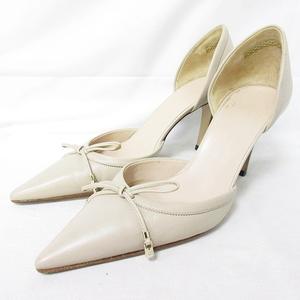 グッチ GUCCI パンプス セパレート レザー リボン ゴールド金具 