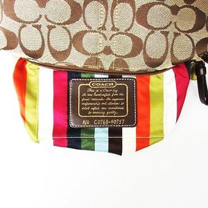 コーチ COACH 40757 シグネチャー ハンドバッグ ポーチ 総柄 ブラウン