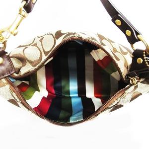 コーチ COACH 40757 シグネチャー ハンドバッグ ポーチ 総柄 ブラウン