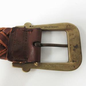 ラルフローレン RALPH LAUREN イタリア製 レザー 編み込み メッシュ