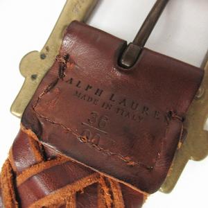ラルフローレン RL67 レザー 編み込み ベルト 32/80 ラルフローレン RALPH LAUREN イタリア製 レザー 編み込み