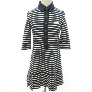 BURBERRY ボーダー柄ワンピース ボーダー七分袖ワンピース BURBERRY