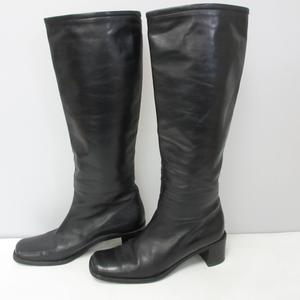 GUCCI ブラックレザー ロングブーツ GUCCI 黒 レザー ロングブーツ