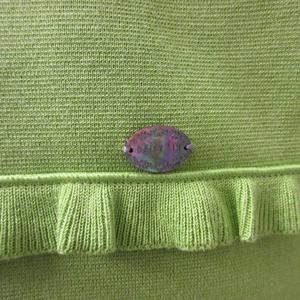 フォクシー FOXEY 美品 ノースリーブワンピース 膝丈 フリル 黄緑 