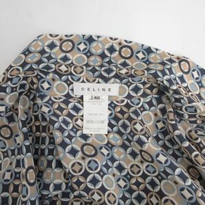 セリーヌ CELINE シルクシャツ ブラウス ロゴプリント 小紋柄 フランス 