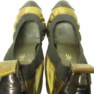 シャネル CHANEL パテントレザー パンプス ココマーク バイカラー  