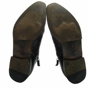 グッチ GUCCI レザー ショートブーツ サイドジップ ロゴ刻印