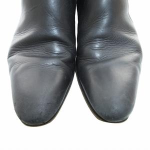 グッチ GUCCI レザー ショートブーツ サイドジップ ロゴ刻印