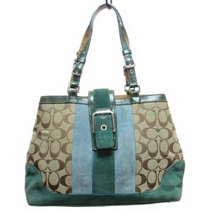 コーチ COACH シグネチャー ハンドバッグ ストライプ キャンバス
