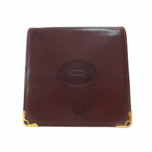 カルティエ Cartier マストライン 二つ折り財布 レザー ゴールド金具 
