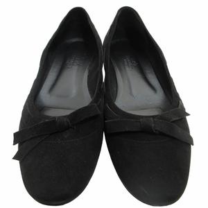 エルメス HERMES スエード リボン フラットシューズ パンプス ラウンド