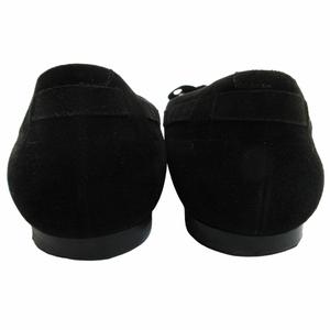 エルメス HERMES スエード リボン フラットシューズ パンプス ラウンド