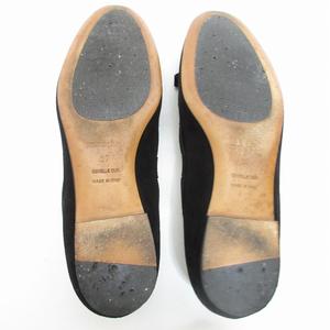 エルメス HERMES スエード リボン フラットシューズ パンプス ラウンド