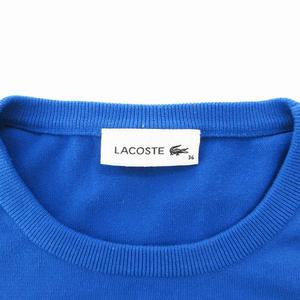 ラコステ LACOSTE ニット カットソー 半袖 36 M 青 ブルー