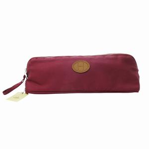 未使用品 エルメス HERMES ボリードポーチ ロングルージュ シルク コットン 小物入れ ルビー STK レディース