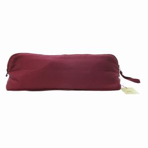 未使用品 エルメス HERMES ボリードポーチ ロングルージュ シルク コットン 小物入れ ルビー STK レディース