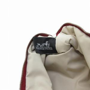 未使用品 エルメス HERMES ボリードポーチ ロングルージュ シルク コットン 小物入れ ルビー STK レディース