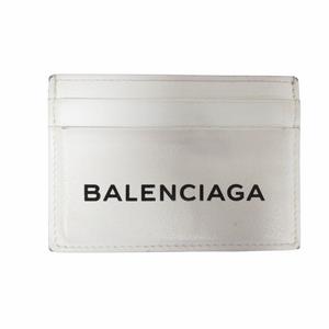 バレンシアガ BALENCIAGA 490620 エブリデイ レザー カードケース ロゴ 定期入れ 皮革 白 ホワイト メンズ レディース