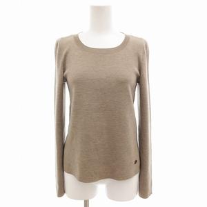 フォクシー FOXEY 美品 ニットソー カットー ロゴプレート ウール 長袖 38 茶 ブラウン /FF  IBO70 レディース