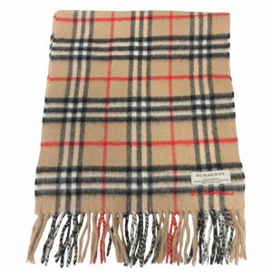 バーバリー BURBERRY 美品 スコットランド製 カシミヤ100％ マフラー ノバチェック ストール フリンジ IBO76 メンズ レディース