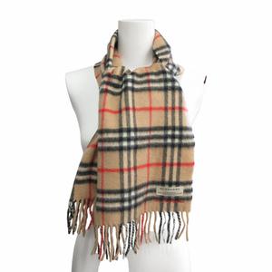 バーバリー BURBERRY 美品 スコットランド製 カシミヤ100％ マフラー ノバチェック ストール フリンジ IBO76 メンズ レディース