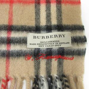 バーバリー BURBERRY 美品 スコットランド製 カシミヤ100％ マフラー ノバチェック ストール フリンジ IBO76 メンズ レディース