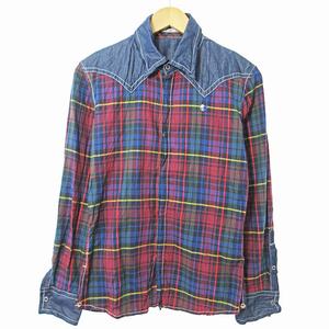 フランシストモークス FranCisT MOR.K.S ウエスタンシャツ チェックシャツ 長袖 ラインストーン装飾 1 マルチカラー 0731 IBO78 メンズ