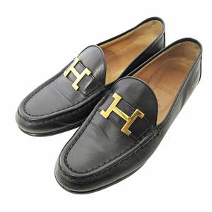 エルメス HERMES コンスタンス レザー ローファー 36 23cm ブラック 黒 0728 IBO78 レディース