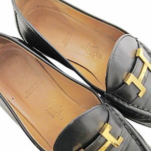 エルメス HERMES コンスタンス レザー ローファー 36 23cm ブラック 黒 0728 IBO78 レディース