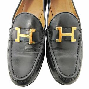 エルメス HERMES コンスタンス レザー ローファー 36 23cm ブラック 黒 0728 IBO78 レディース