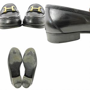 エルメス HERMES コンスタンス レザー ローファー 36 23cm ブラック 黒 0728 IBO78 レディース