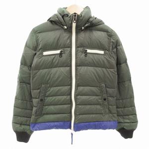 デュベティカ DUVETICA Egeria ダウンジャケット ブルゾン バイカラー フード 42 緑 グリーン /FF  IBO78 レディース